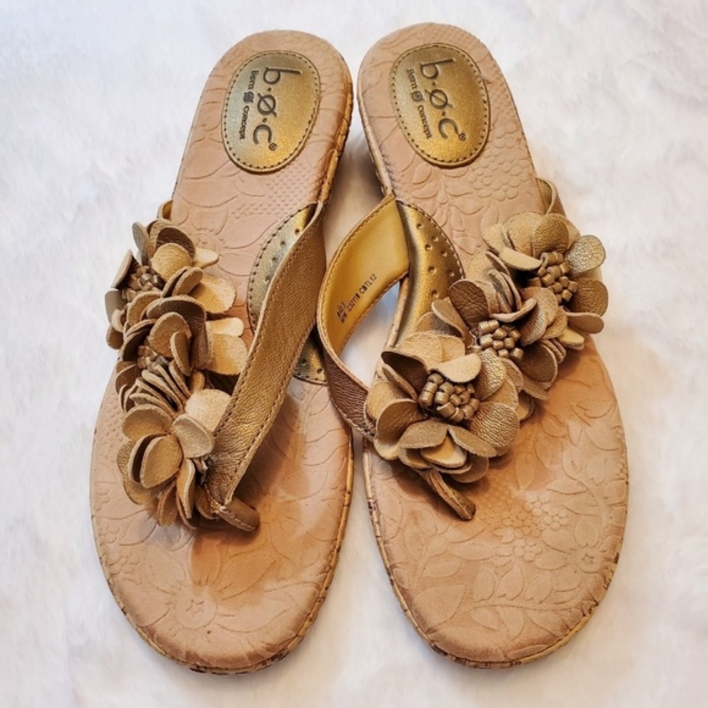 B.O.C. by Born Floral Sandals, Gold